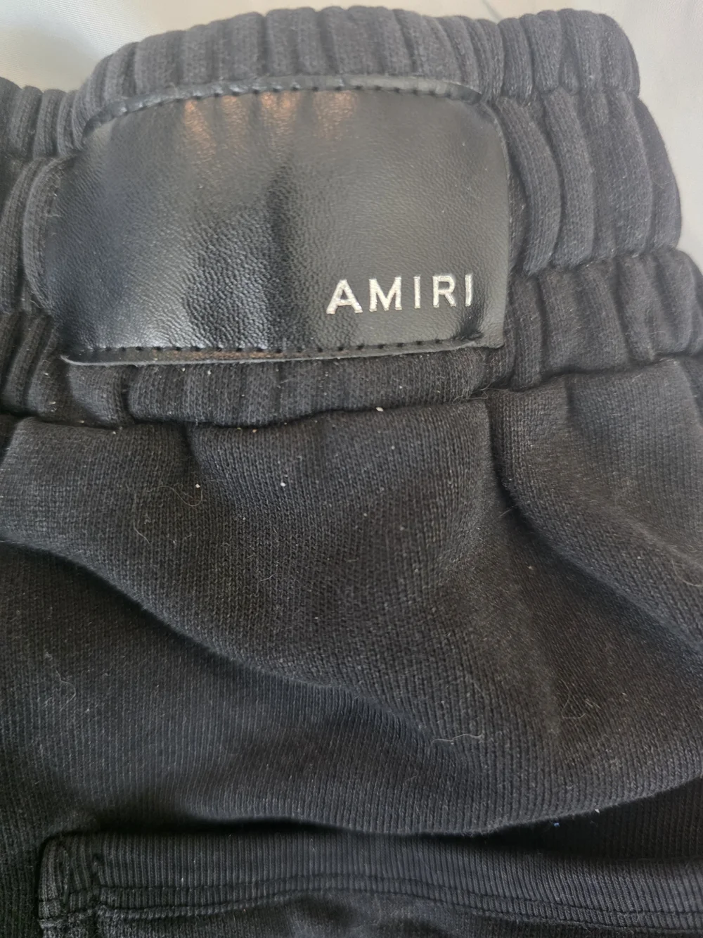AMIRI Black Barocco Embroidered Logo Sweatshorts Size S Raw Hem Lounge